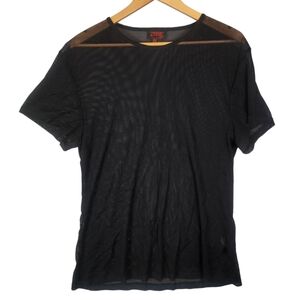 Tripp NYC Black Short Sleeve Fishnet Top Unisex Size XL